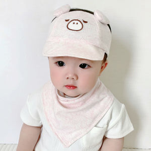 Baby Summer Hat Sun Protection Duckbill Cap Newborn Baby Headwear Casual Cotton round Top Empty Top Cap for Boys And Girls