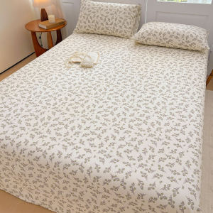 KAMONI | Bộ Chăn Ga Gối Mát Mẻ Mùa Hè Vải Linen Dày Hơn Cho Sinh Viên 3 Miếng