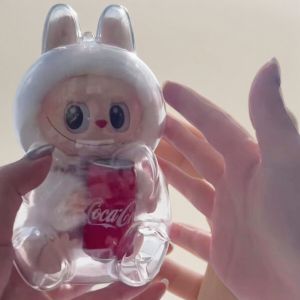 Transparent Protective Shell Stand Dust Cover LABUBU Cartoon Character Baby Carrier Bag Hard Macaron Style for Children over 3 Years