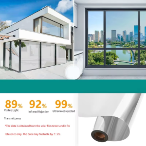 Heat Insulation Glass Film Window Balcony Home Privacy Protection Anti-Ultraviolet One-Way Mirror Window Film Sticker