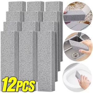 หินภูเขาไฟทำความสะอาดอเนกประสงค์12ชิ้นสำหรับโถชักโครกทำความสะอาดอ่างชักโครกอ่างอาบนำ้ทรงพลังขัดห้องครัวทำความสะอาดของใช้ในครัวเรือนน้ำยาทำความสะอาดแผ่นที่ขัดฟันขาว