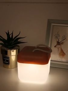 Vimite Smart Remote Control Small Night Light 3-Color Soft Light Flicker Dimming Illumination Plastic LED Bedside Lamp With Handle Rope Bedroom Light