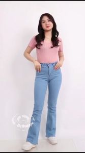 Celana Cutbray Hig Waist Wanita Celana Jeans Wanita Terbaru Cutbray Jeans Wanita Kekinian