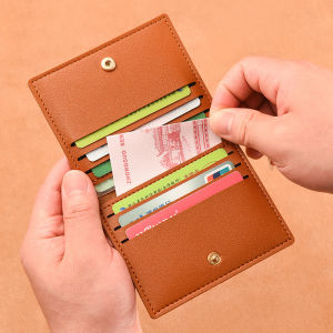 PU Leather Card Wallet Coin Holder Multi Slots for Credit Cards ID Driver License Pouch for Men Women Light Thin Mini Short Purse