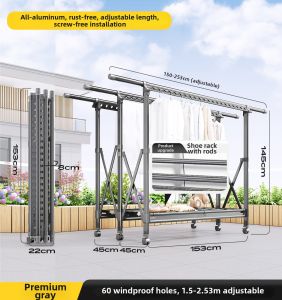MINGZHI | Wind Resistant Outdoor Clothes Drying Rack