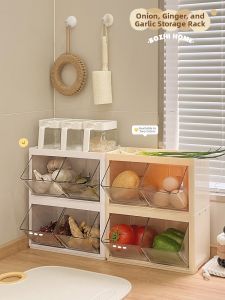 BOZHI | Hanging Drill-Free Garlic Ginger Scallion Spice Storage Rack Multifunctional
