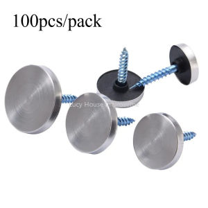 100Pcs/Lot 12mm/14/16/18/20/22/25mm Diameter Stainless Steel Cap Cover Decorative Mirror Screws Display Mirror