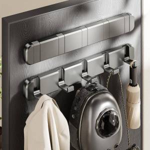 ไมโครโมลข้างประตูแบบพับได้ ไมโครโมลสำหรับจับเสื้อผ้าในห้องนอนและห้องน้ำ ไมโครโมลแบบมองไม่เห็น ไมโครโมลสำหรับจัดระเบียบและเก็บของ