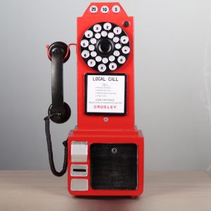 โมเดลโทรศัพท์ติดผนังสไตล์ย้อนยุค ตกแต่งกำแพง ร้านบาร์ ร้านกาแฟ วัสดุเหล็ก ตกแต่งสไตล์ย้อนยุค วัสดุสีเคลือบ