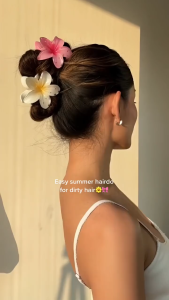 JEPITAN RAMBUT MOTIF BUNGA KAMBOJA GAYA KOREA IMPORT-DC