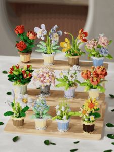 Bộ Xếp Hình Hoa Bất Tử Tự Làm Lãng Mạn Thiết Kế Chậu Tự Do Trang Trí Nhà Cửa Đa Năng Dành Cho Cả Nam Và Nữ Bộ Gạch Vi Mô