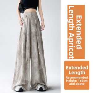 Elegant French Design Ice Silk Vinegar Satin Dyeing Trousers