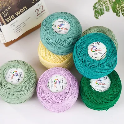 Pure Cotton Lace Yarn Crochet Needle Knitting Handmade DIY Cotton Thread Handhook Knitted Wool Ball Fine Spun Yarn Handcraft