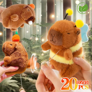 1-20PCS Plush Persimmon Wagging Tail Capybara Key Pendant Cute Plush Keychain Plush Doll Toy Schoolbag Pendant Gift Pendant