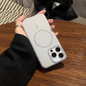 Luxury Magnetic Case for Samsung A56 A55 A06 A16 A15 A35 A26 A36 A54 A05s A05 Case Samsung S25 Ultra S24 Ultra S24 FE S23 Ultra S23 FE 5G Leather Case Wireless Charging Phone Case Lichee Pattern Silicone Case Shockproof TPU Protective Cover