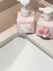 Travel Outdoor Bathroom Storage Bottles Cute Kitty Bottling Bottle Press Type Shower Gel Dispenser