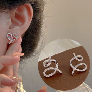 Korean Fashion Zircon Rotate Earrings Simple Elegant Small Earring Ear Studs Accessories Jewelry for Women Girls