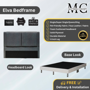 Mattress Concept Elva Divan Bedframe Pet Friendly Fabric/FauxLeather/Fabric All Size Available