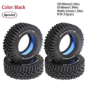 4PCS 1.9" RC Crawler Rubber Rock Tires for 1/10 Traxxas TRX4 TRX6 Axial SCX10 90046 RC4WD 1/12 Meijiaxin D90 D110 Camel Cup