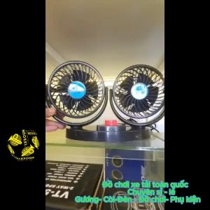 Quạt ô tô 2 đầu 12V xoay 360 độ hàng đẹp chạy êmmét.bềnthuận tiệndễ lắp đặt