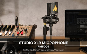 MAONO PM500 XLR Condenser Microphone with 34mm Large Diaphragm Professional Cardioid Studio Mic for Recording Podcasting Streaming Voice Over Vocals Music YouTube