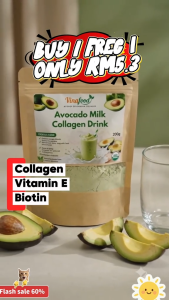 AVOCADO MILK COLLAGEN & CHIA SEED DRINK Powder No Sugar Added Skin Glow Healthy Hair Nails Energy