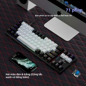 Bàn Phím Cơ Chơi Game NexusClick K710 Nhỏ Gọn Hiệu Ứng Đèn RGB Switch Xanh Dương Hot-swappable Cáp Type-C Tháo Rời Dành Cho Game Thủ