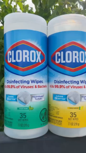 [พร้อมส่ง] ถูกที่สุด CLOROX ทิชชู่​เปียกสำหรับทำความสะอาดฆ่าเชื้อโรค แผ่นเช็ดทำความสะอาดฆ่าเชื้อ กระปุกใหญ่ 35แผ่น