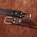 Classic Premium Old Style Buffalo Leather Belt Men's Genuine Leather Buckle Waist Belt High End Business Formal Pants Belt Extra Thick. 