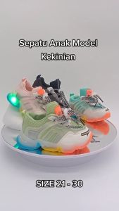 Sepatu Anak LED Motif Kelap Kelip Import Terbaru - Warna Warni - Kulit Import - Size 21-30 (Note: Barang Kecilan/Tidak Bisa Ditukar)