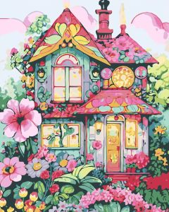 DIY Digital Oil Painting Paint By Numbers Colorful Garden Villa Canvas Hand Painted Artwork for Home Decoration Festival Gift
