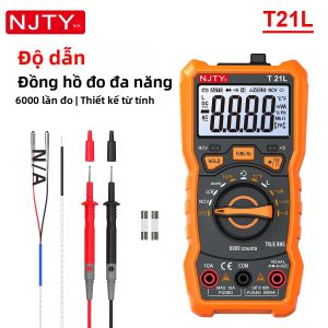 NJTY T21L Đồng Hồ Vạn Năng Kỹ Thuật Số Điện Cảm 600μH-60H Chu Kỳ Làm Việc 01-99% Nhiệt Độ DC AC Amp Điện Áp Điện Trở Điện Dung NCV Hz