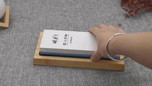 Whetstone Sharpening Stone 1000/6000 Grit - Silicone Pad and Anti-slip Bamboo Base Included Home Kitchen Utensils