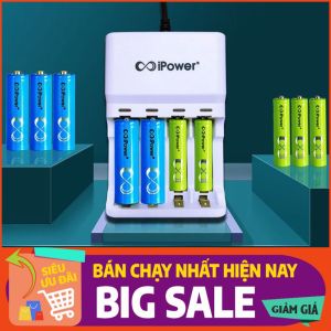 Pin sạc IPOWER AA AAA Sạc pin chính hãng IPOWER | Mic không dây máy ảnh điều khiển