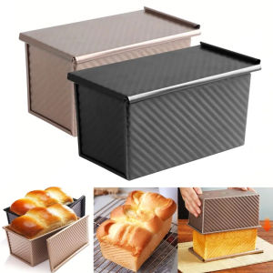 Non-Stick Loaf PAN เหล็กคาร์บอนลูกฟูกพร้อมฝาปิดโฮมเมดขนมปังแซนวิช Sourdough Toast คอนเทนเนอร์สําหรับเตาอบเบเกอรี่แม่พิมพ์เค้ก
