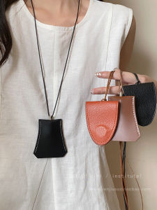 Necklace Style Magnetic Sunglasses Holder Leather Strap Travel Portable Storage Hanging Rope Bag Multi Functional Long Frame