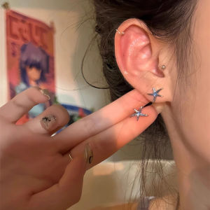 Blue Starfish Earrings Womens Fresh Style 2025 New Unique Design High-End Elegant Fashion Jewelry Ear Accessories