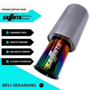 Knalpot Mobil Spoon Bass Adem Bulat Ujung Stainless Pelangi Sie P33cm