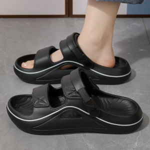 Mens Summer Outdoor Sandals Water-Resistant Slip-On Beach Shoes Anti-Slip Deodorant EVA Material Breathable Thick Bottom