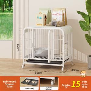 Raised Sturdy Portable Pet Crate with Toilet