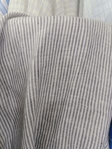 Bahan Kain Pure Linen Motif Salur Harga 05m