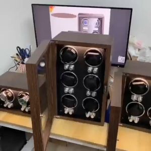 MELANCY Spot Goods Luxury Gift Brand Wood Watch Winder 1 2 4 6 Slot Automatic Watch Box Cabinet Clock Storage Box Watch Shark