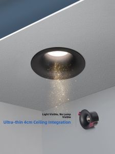 DENGFU | Arc Surface Frameless Ultra-Thin Black Embedded Eye-Caring Deep Anti-Glare Recessed Downlight