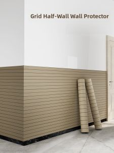 Self-Adhesive 3D Wall Decal Wood Grain Finish Waterproof Moisture Proof Living Room Background Sticker PVC Material Geometric Pattern