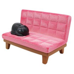 ตู้เสื้อผ้าสุนัขแบบพับได้พร้อมที่วางโทรศัพท์มือถือแบบพลาสติกสำหรับตกแต่งโต๊ะทำงาน รูปแมวสามตัว สไตล์ญี่ปุ่นสีชมพู