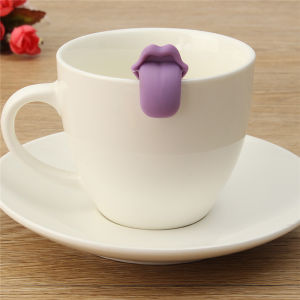 Silicone Cup Markers Tongue Shaped Tea Cup Identifiers Water Tea Cup Distinguisher Fun Kitchen Accessories Drinkware