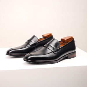 Mens Business Loafers Cow Leather Slip-Ons