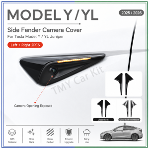 For Tesla Model Y/YL 2025-2026 Side Fender Camera Protector Trim Cover ABS 2PCS