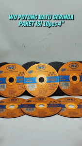 WD Mata Batu Potong  Besi Stainless Seel Aluminium PAKET ISI 10 PCS / Mata Gerinda Batu Potong 4 inch WD Kuat Tahan Lama  Presisi
