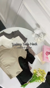 LadyLuxe - Crop Halter Neck Atasan Crop Top BRA Dalaman Tank Top Cut Side Sport GYM Olahraga BR002